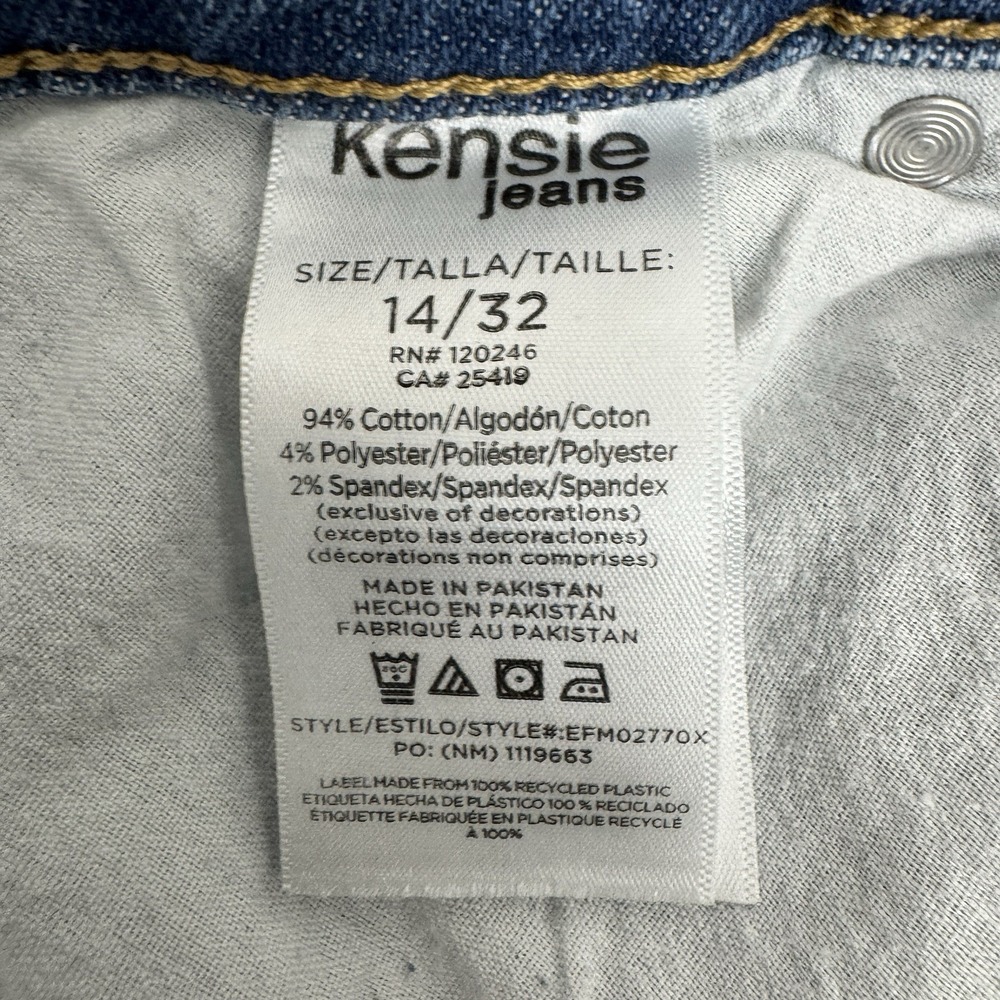Kensie The Ella‎ High Rise Straight Raw Hem Blue Womens 14/32 Stretch - Picture 9 of 9